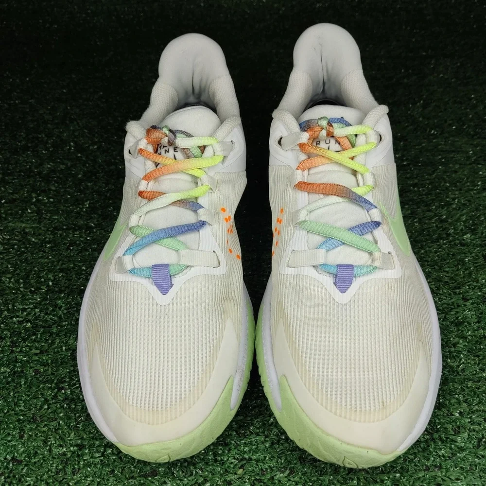 Nike‎ Running Shoes Kids 6.5Y White Star Runner 4 FN4979-100 Rainbow Laces